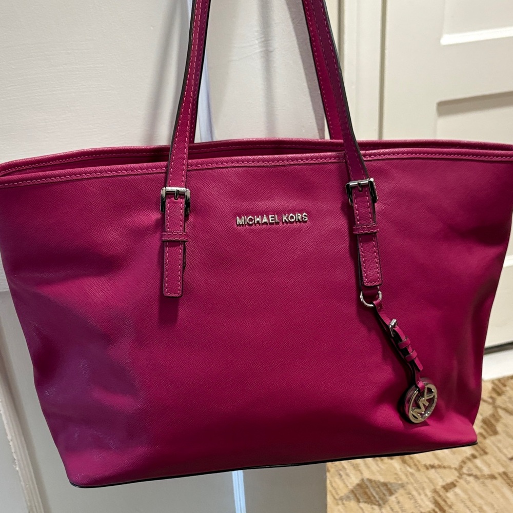 Michael Kors Magenta/Thermally Dyed Tote